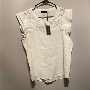 Cable & Gauge Women's White Lace Blouse
